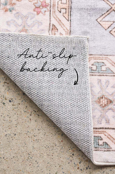 Avril Revive Rose Transitional Polyester Machine Washable Rug